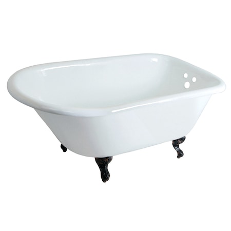 Aqua Eden Clawfoot Bathtubs, 48 L, 30.18 W, White/Oil Rubbed Bronze, Cast Iron VCT3D483018NT5